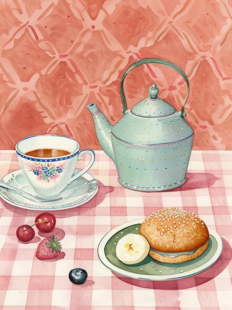 Pink Breakfast Food English Breakfast 2