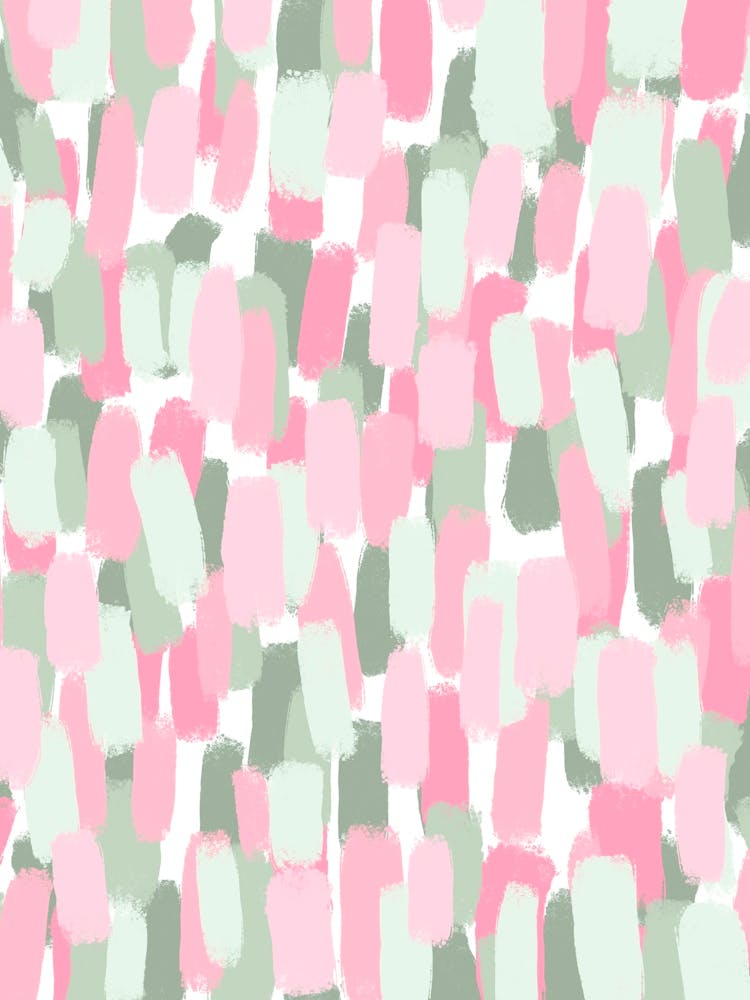 Pink And Green Abstract Paint Brush Strokes
