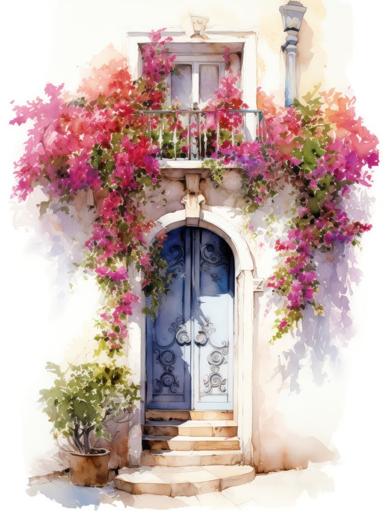 Ancona, Italy   Mediterranean Doors Watercolour Painting 4