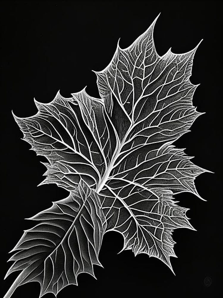 Sweet Gum Leaf Linocut 3