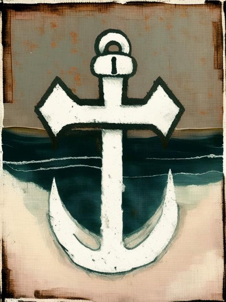Hope And Anchor Symbol Abstract Painting