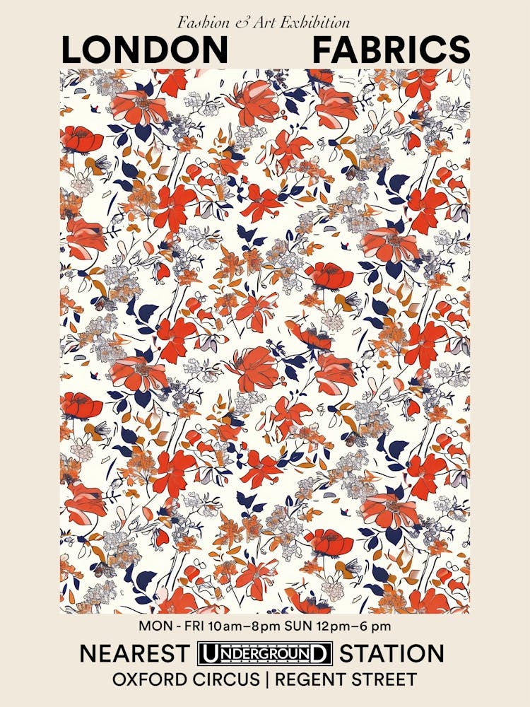 Poster Flower Luxe London Fabrics Floral Pattern 6