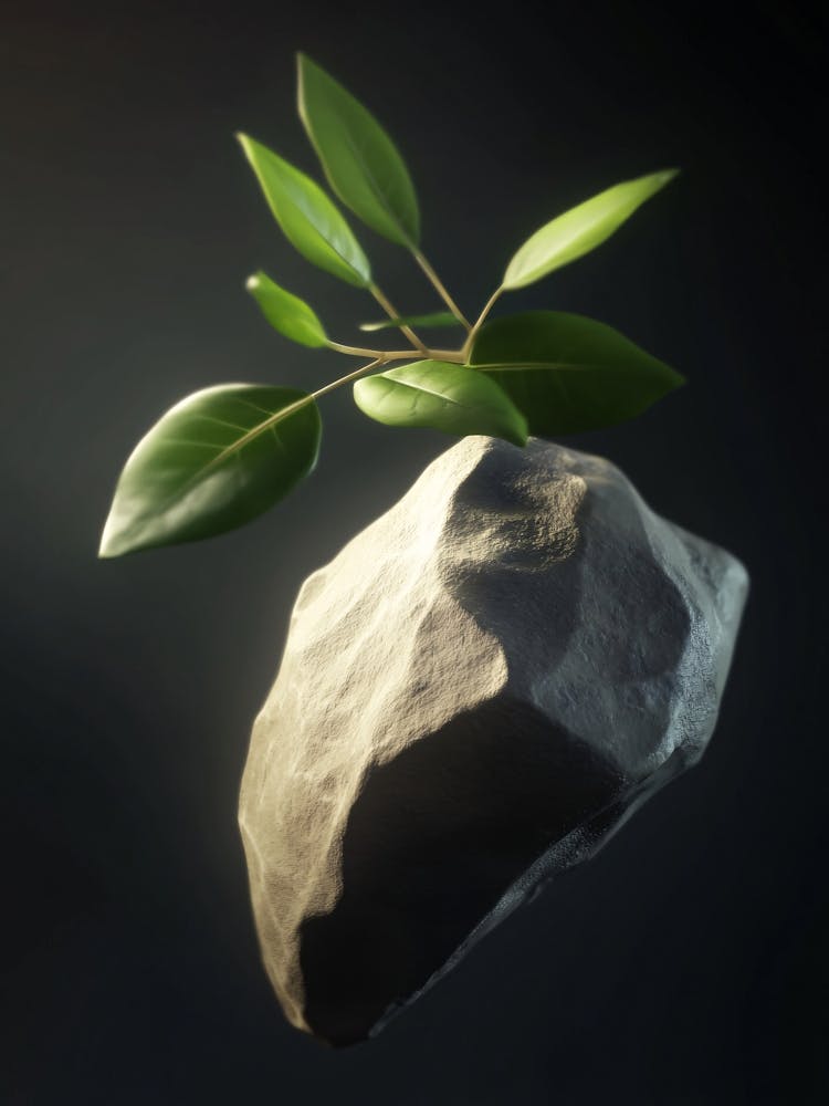 Rock With A Leaf