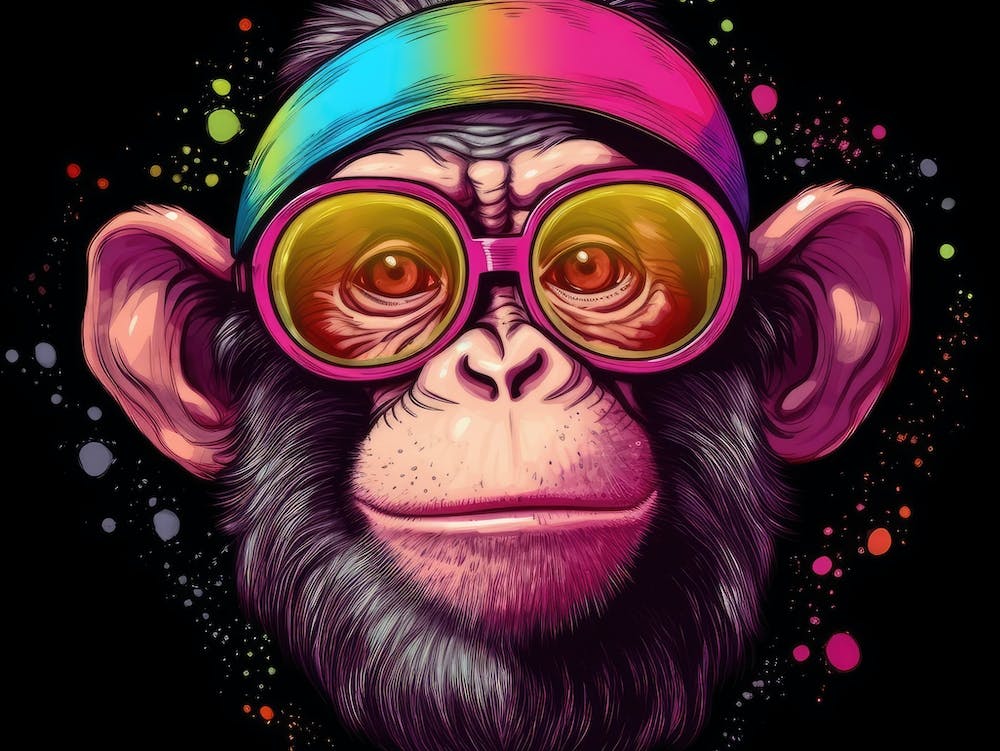 Chimpanzee with Sunglasses