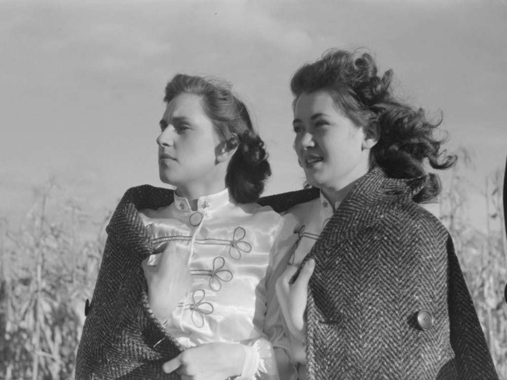 Girls Who Play In The Band Watch Cornhusking Contest, Ontario, Oregon By Russell Lee