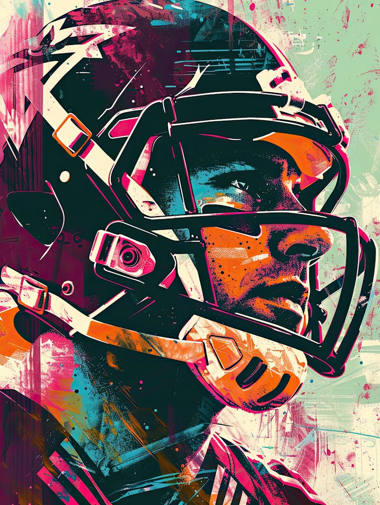 American Football Player Vintage Poster 14