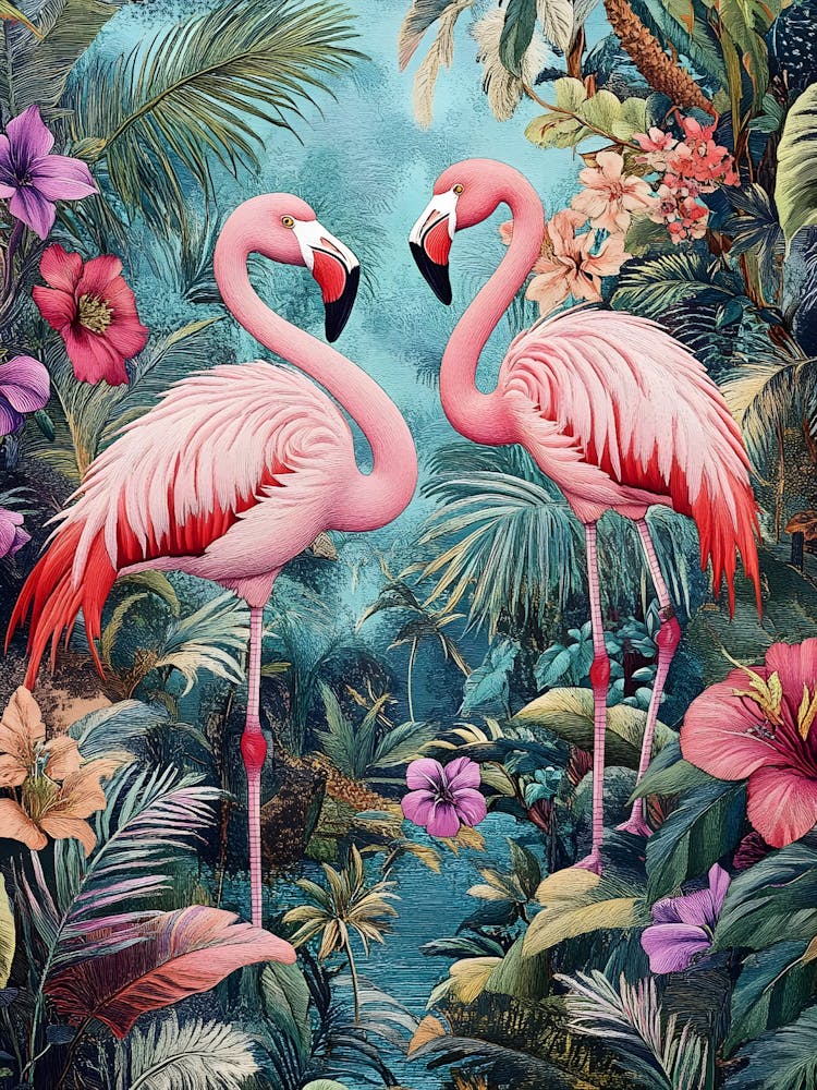 Flamingos In The Jungle 1