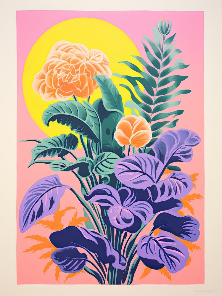 Colourful Botanical Risograph Style 37