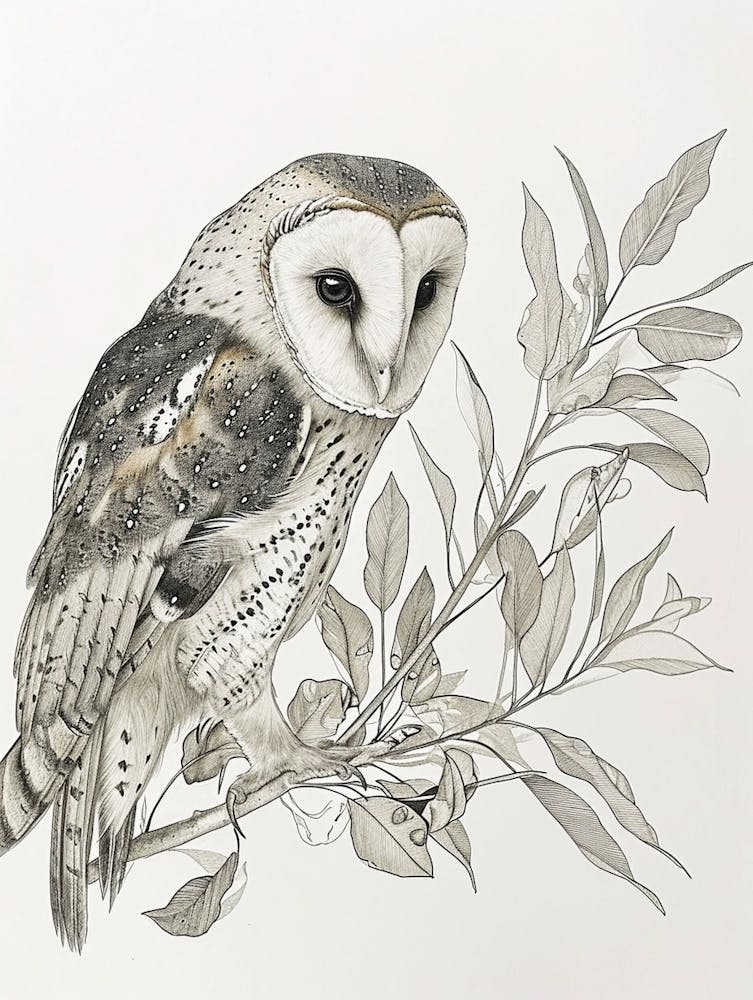 Australian Masked Owl Drawing 2