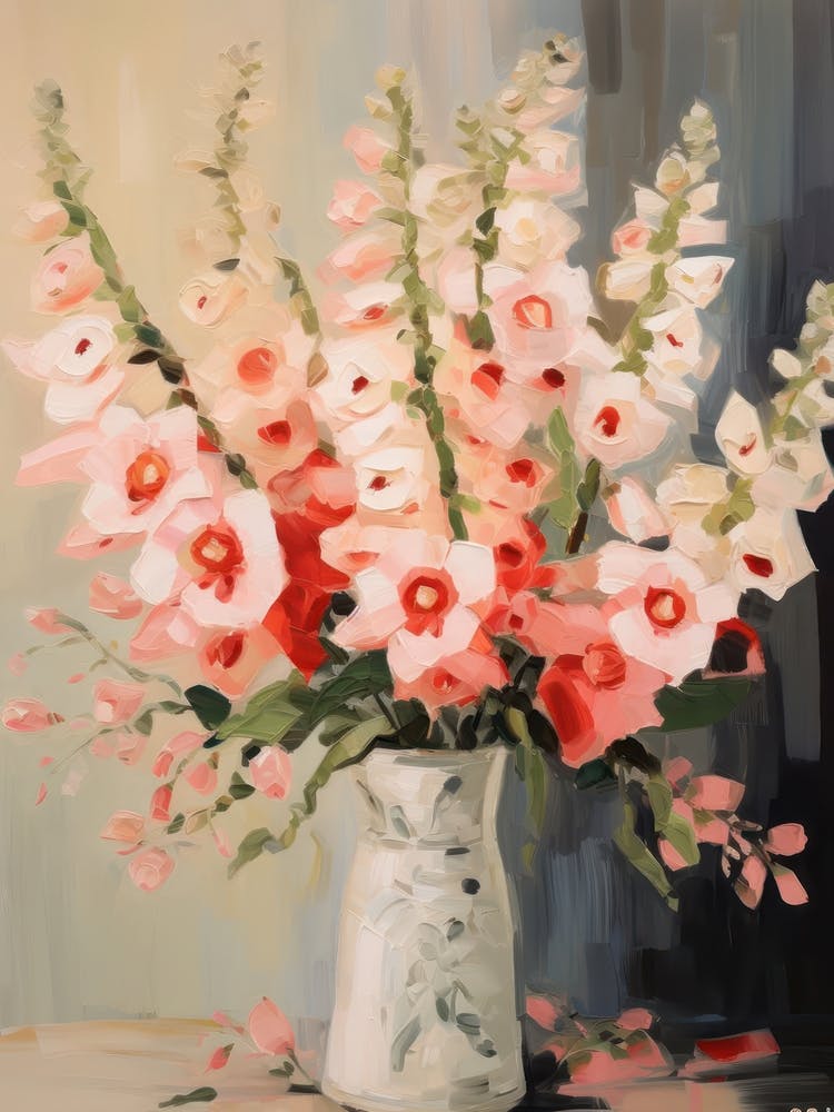 Foxglove Flower Still Life Painting 3 Dreamy