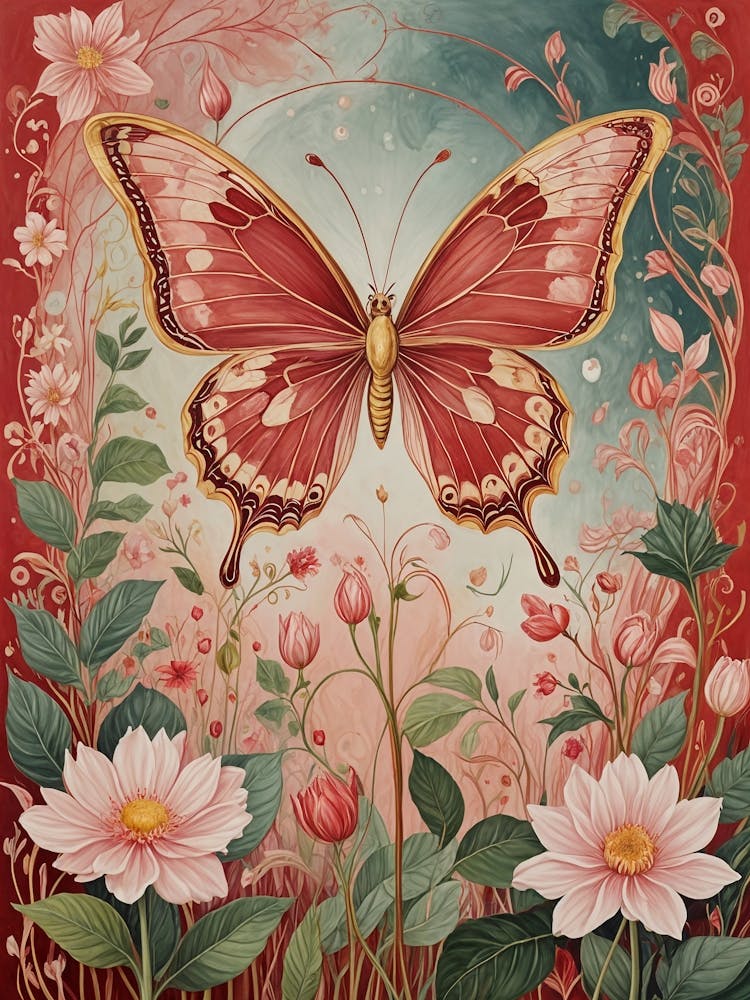 Roter Schmetterling im Garten