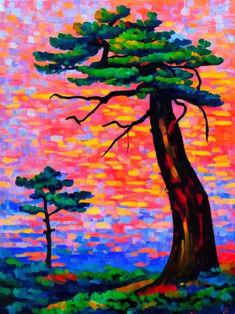 Japanese Red Pine Tree Cubist