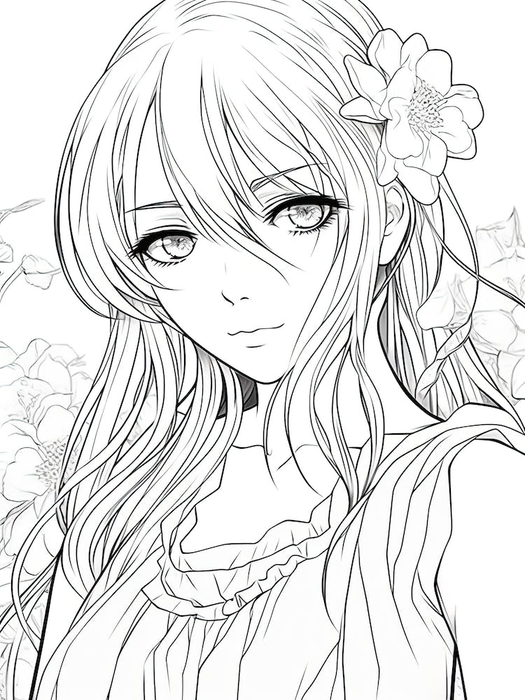 Bloom Body Girl Line Art 19