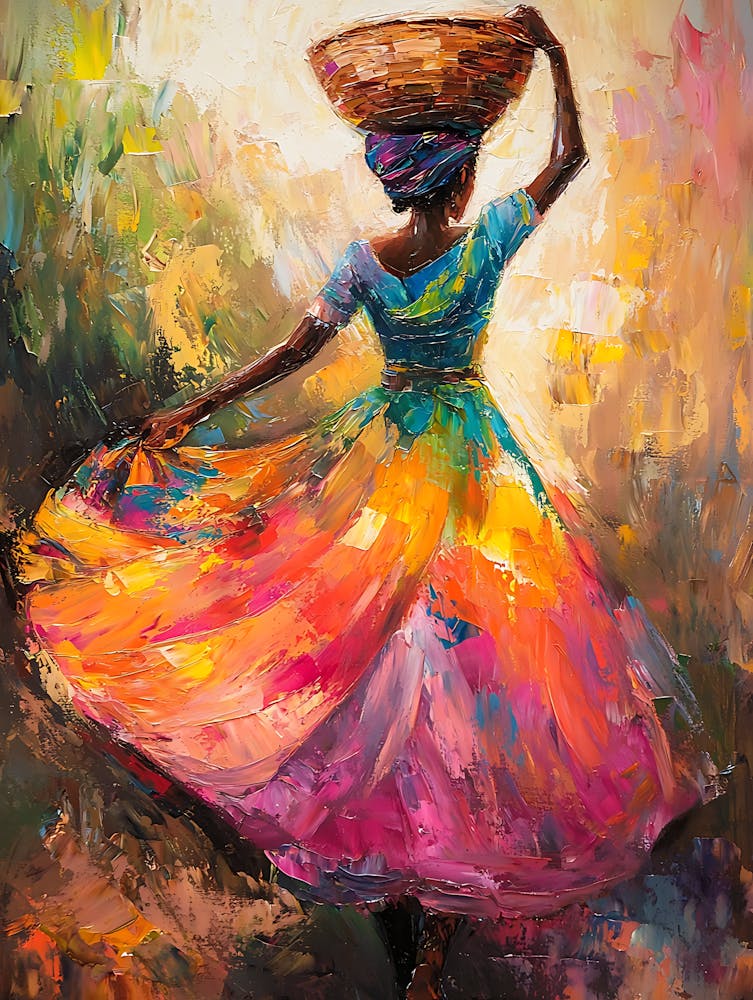 African Woman With Basket 10
