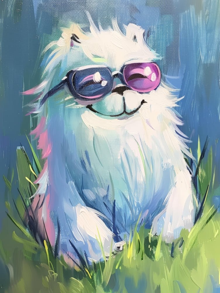 White Dog With Sunglasses