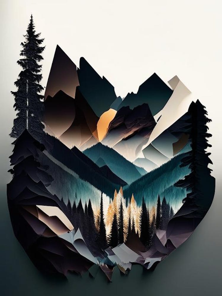 Jasper National Park Canada Cut Out PaperII