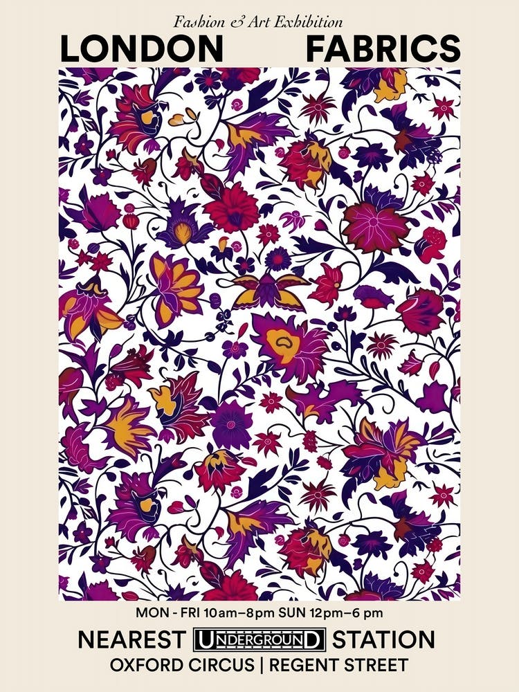 Poster Aster Amaze London Fabrics Floral Pattern 7
