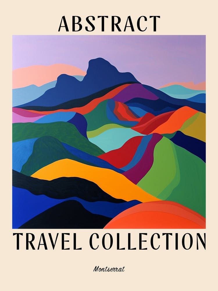 Abstract Travel Collection Poster Montserrat 2