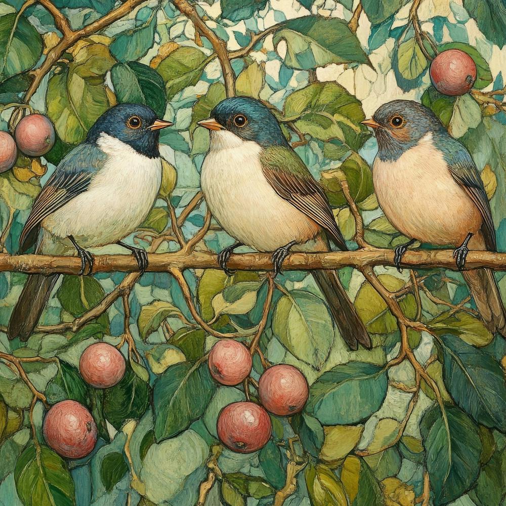 Birds On A Branch Art 24