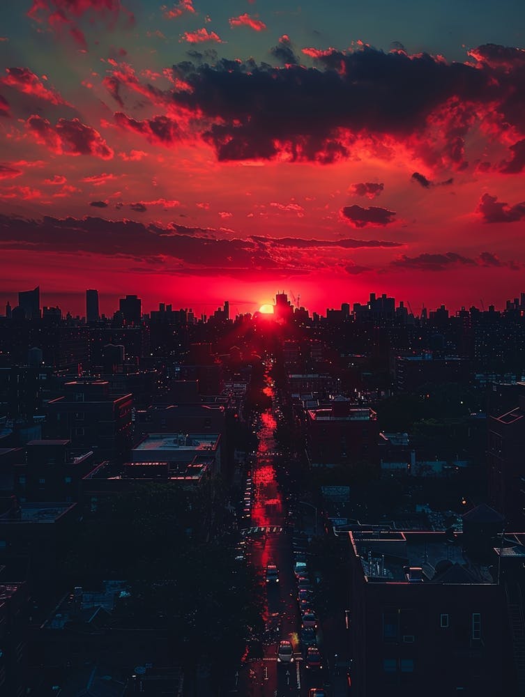 Sunset In New York City 1