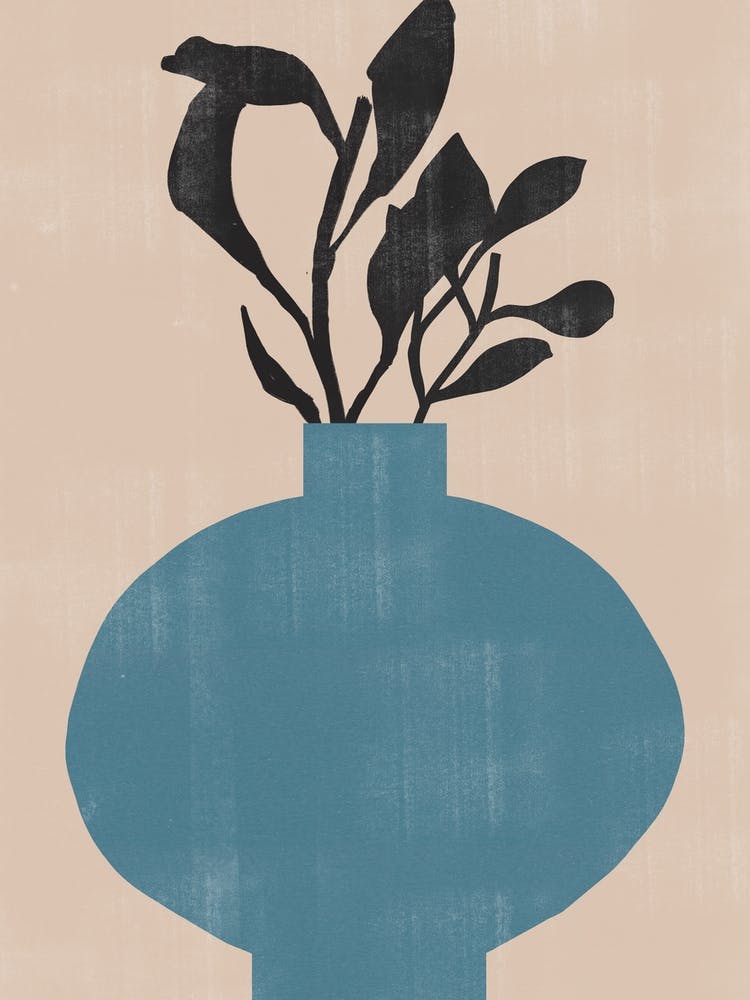 Blue Vase With Flowers