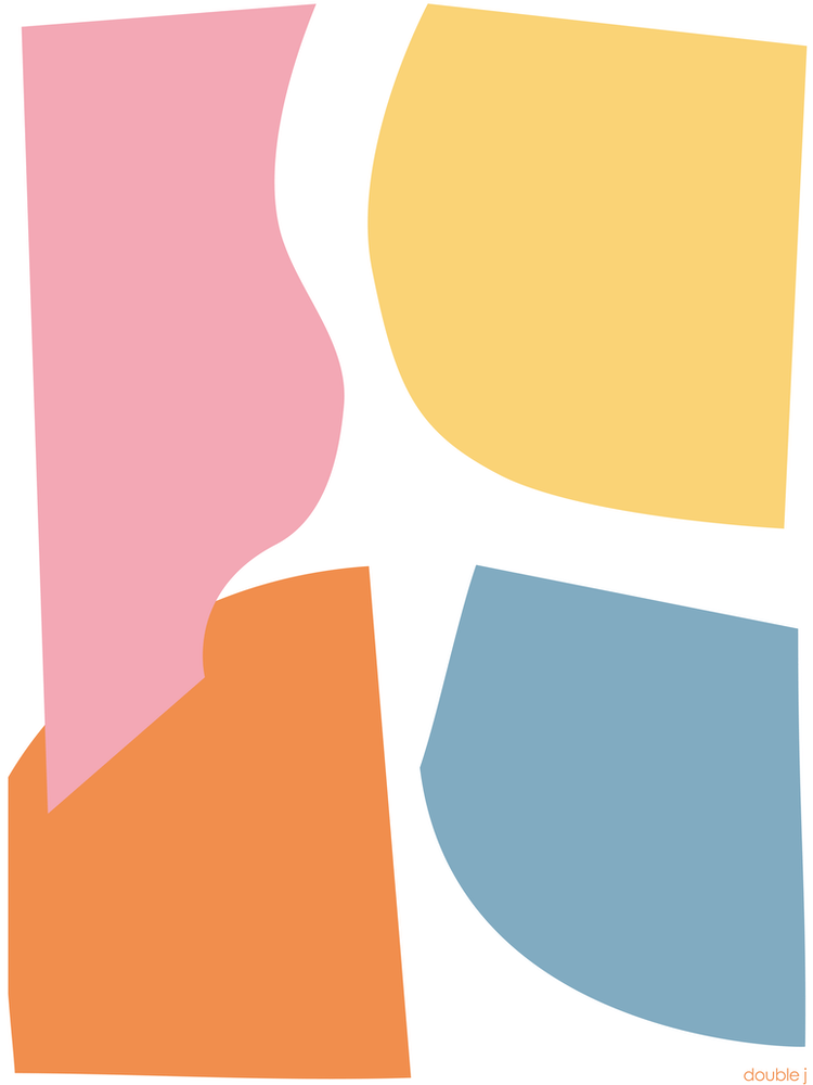 Collage Rosa Orange Gelb Weiß Grafisch Abstrakt