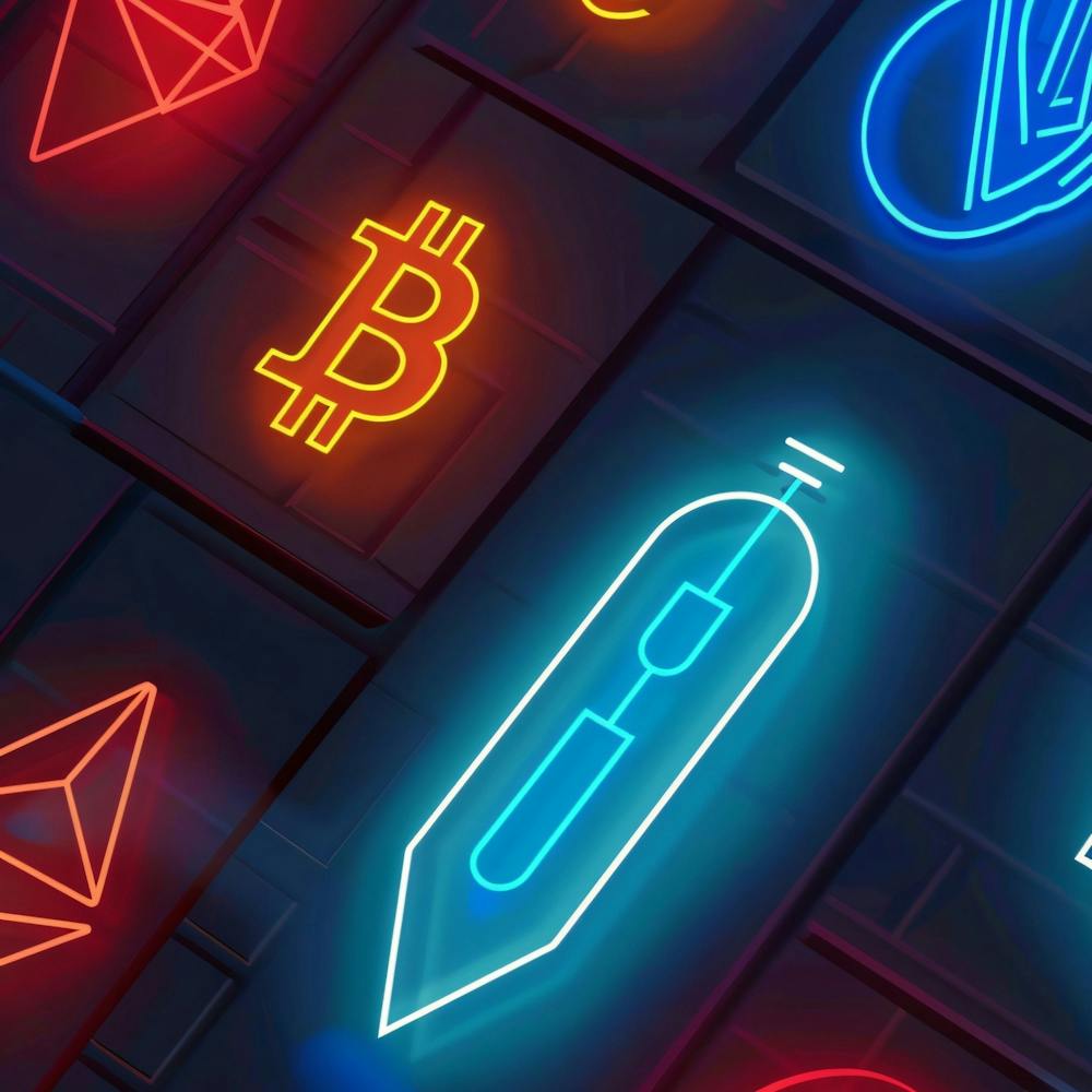 Neon Cryptographic Symbols