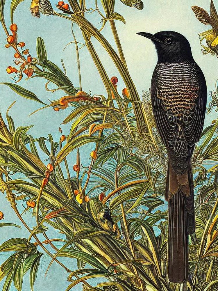 Cuckoo 3 Haeckel Style Vintage Illustration Bird