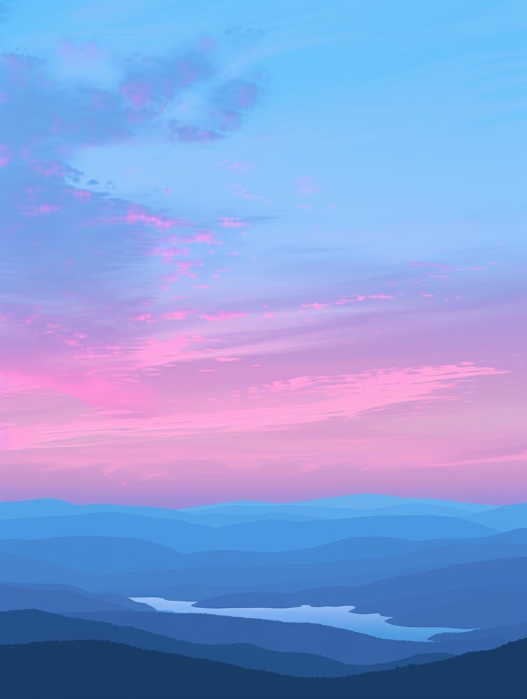 Coucher de Soleil Dans Les Montagnes 73