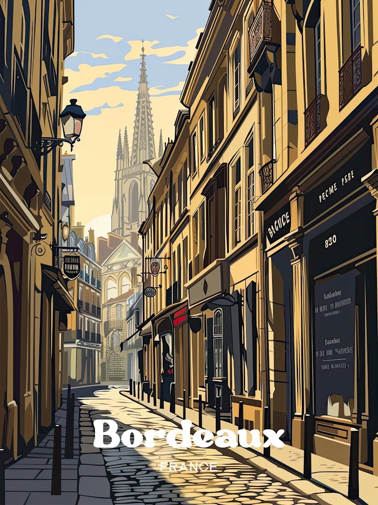 Bordeaux France Wine City Travel Art