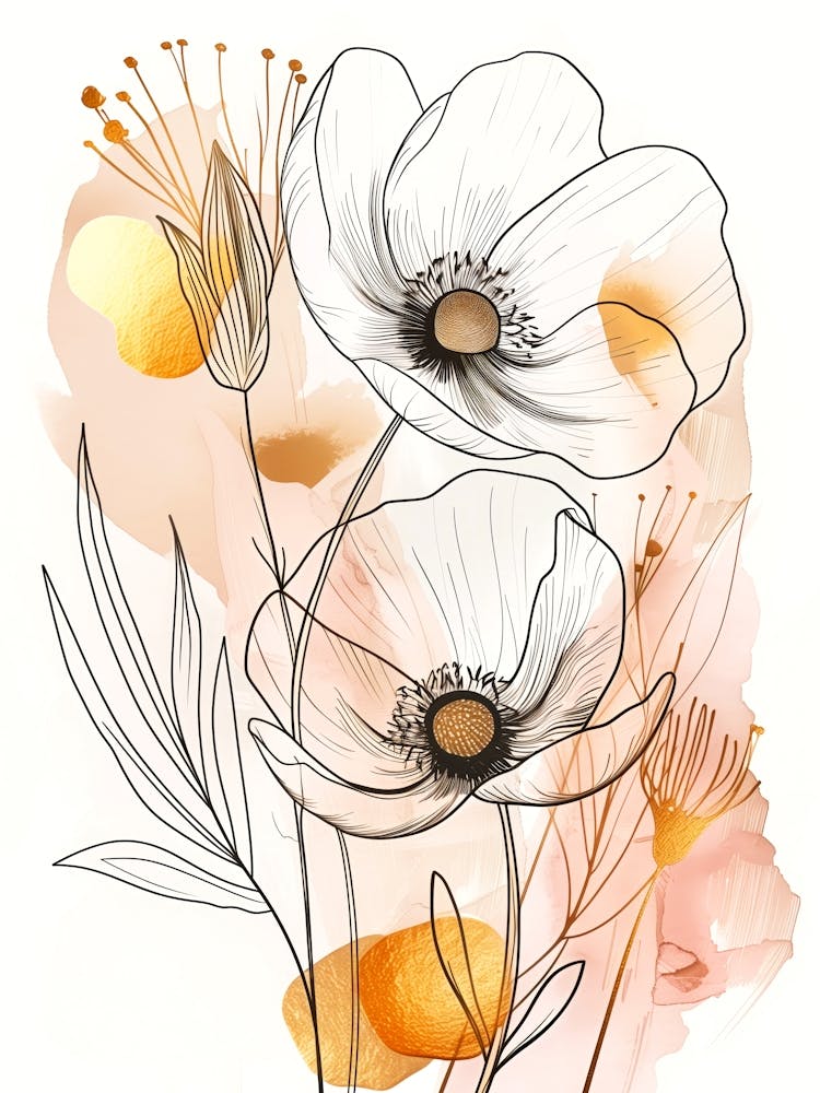 Watercolor Poppies nature art