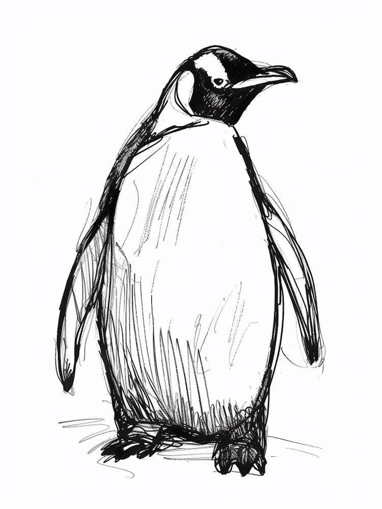 B&W Emperor Penguin