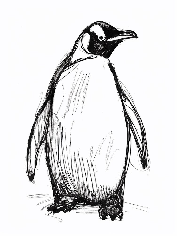 B&W Emperor Penguin