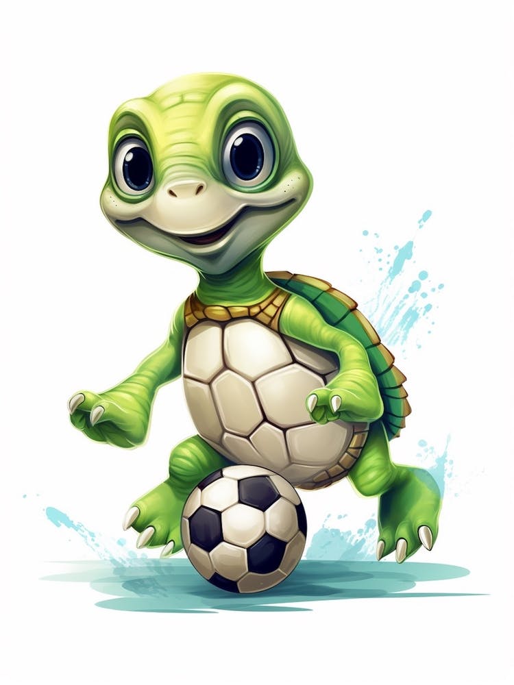Baby Turtle Playing Football 2