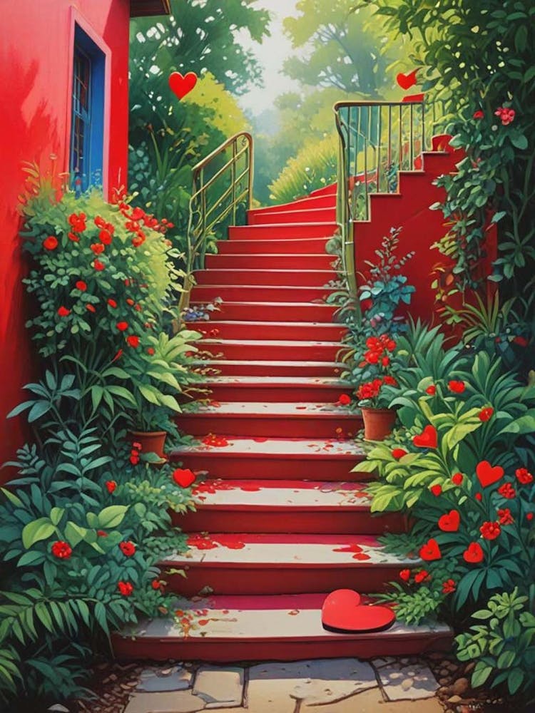 Colorful Stairway With Heart (10)