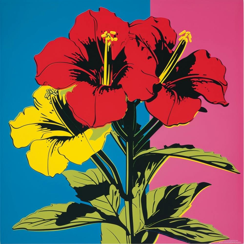 Gloriosa Lily 4 Pop Art Illustration Square