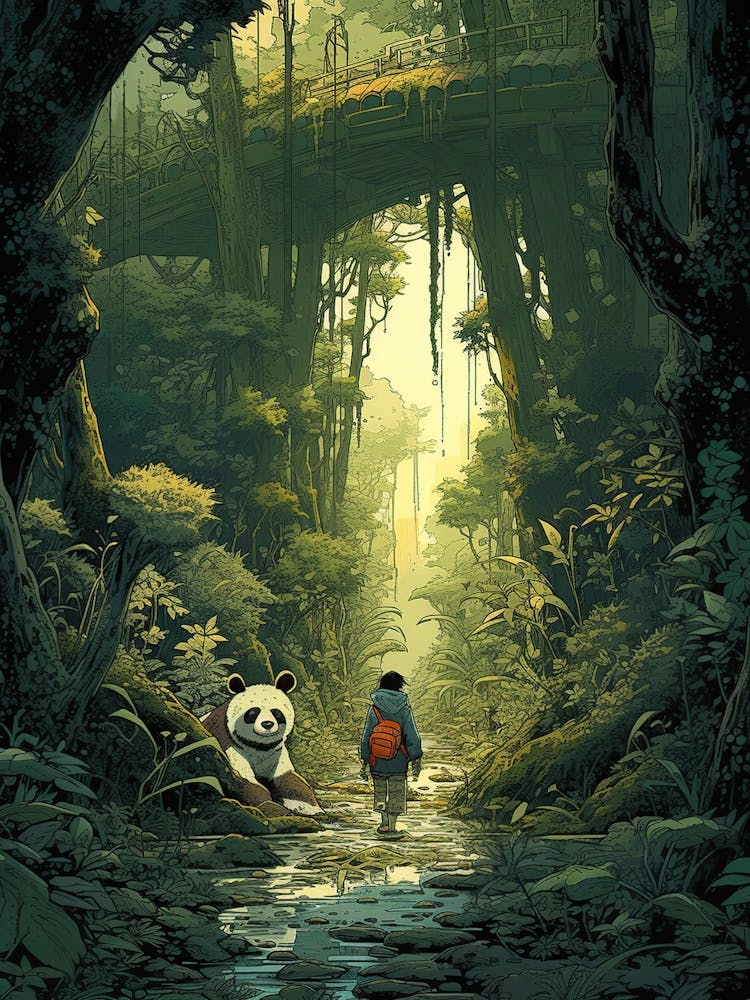 Panda Bear In The Forest 1