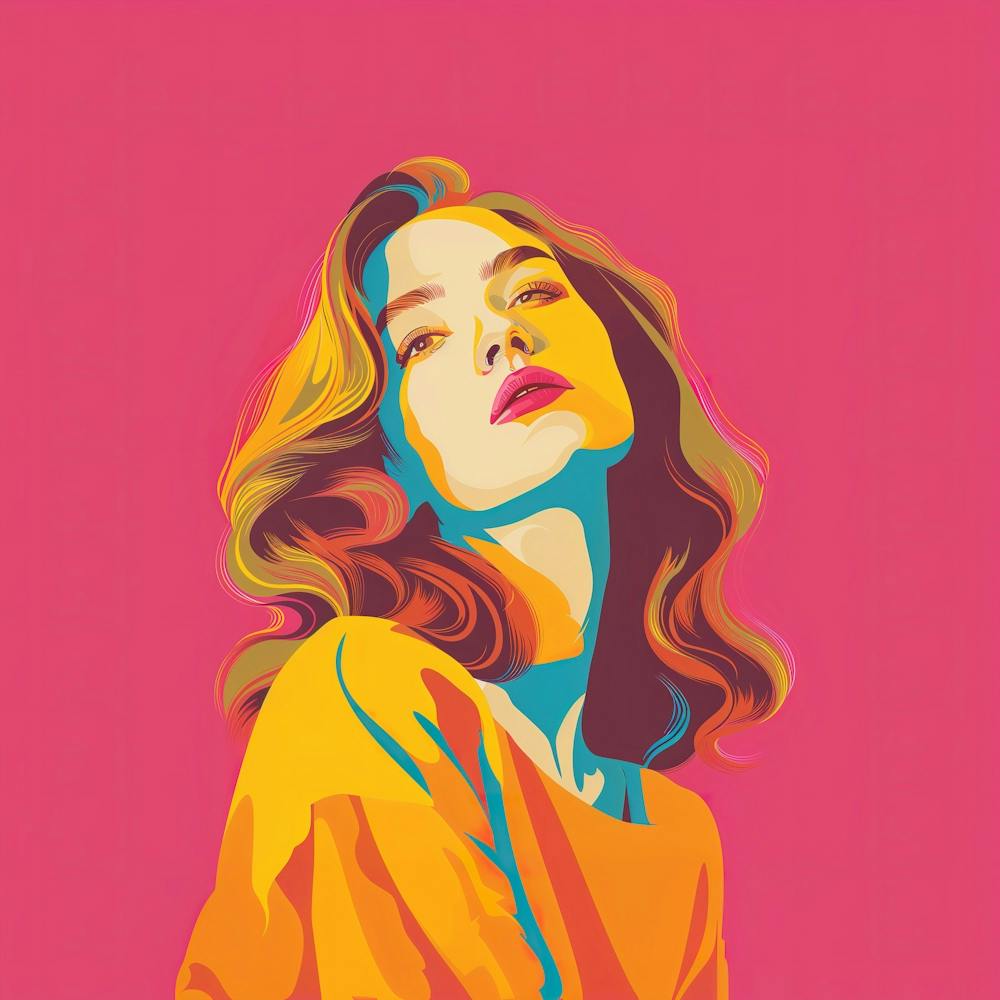 Vibrant Colours Woman Portrait Pop Art