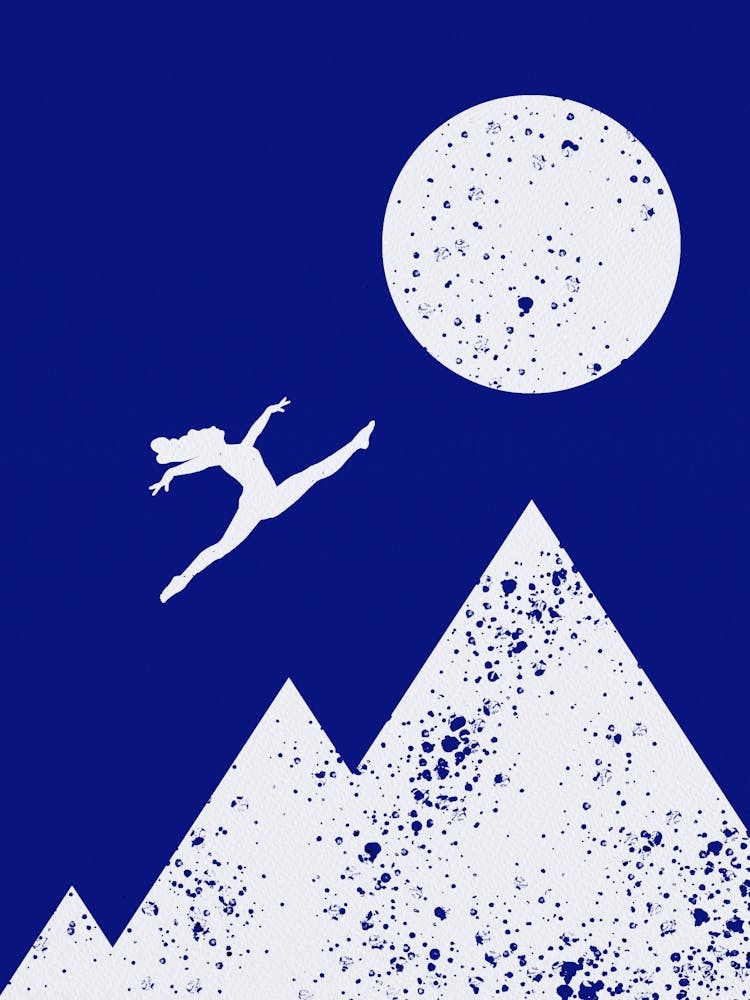 Geh zum Mond – Extremer Blauer Hintergrund