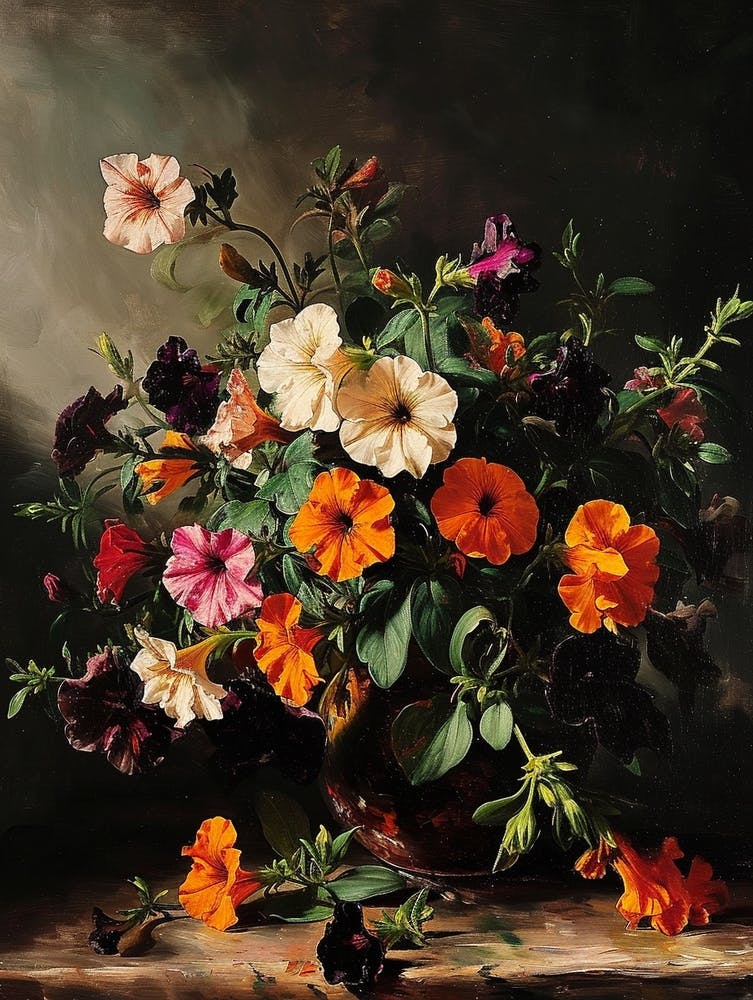 Baroque Floral Still Life Petunia 2