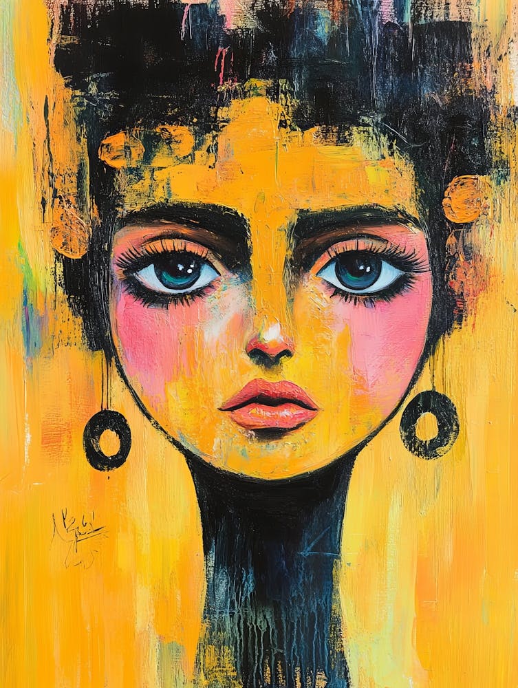 Conceptual Painting Face Of A Woman Big Eyes