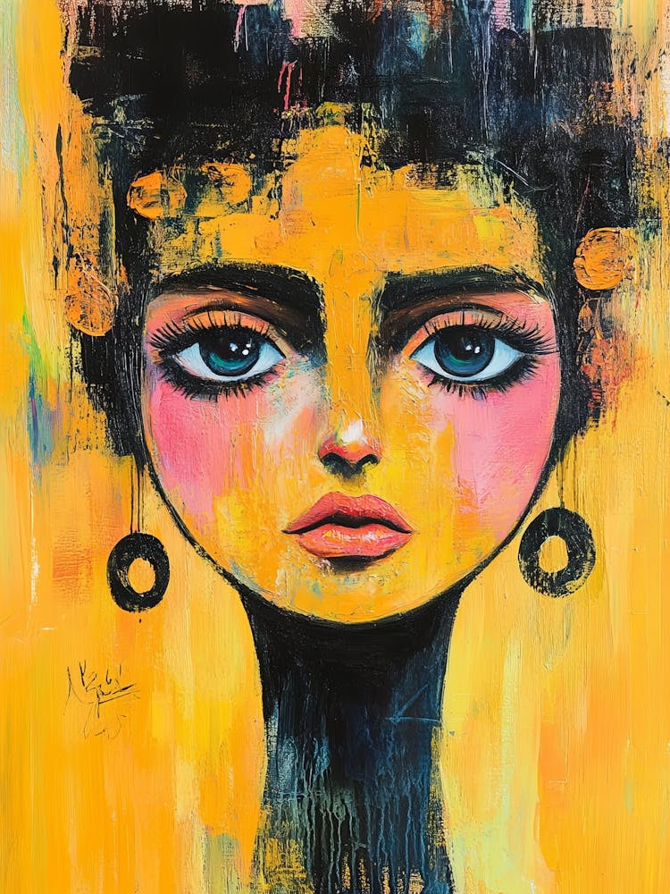 Conceptual Painting Face Of A Woman Big Eyes