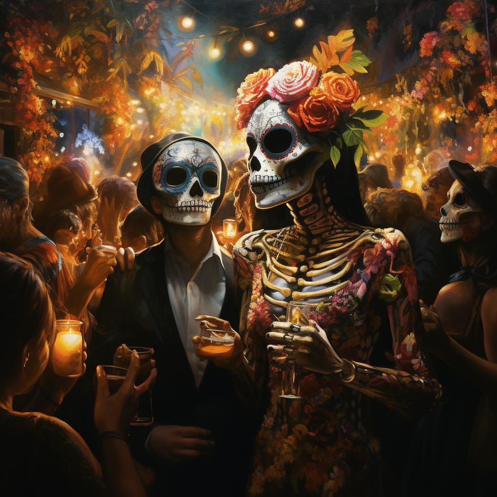 Day Of The Dead Party Couple