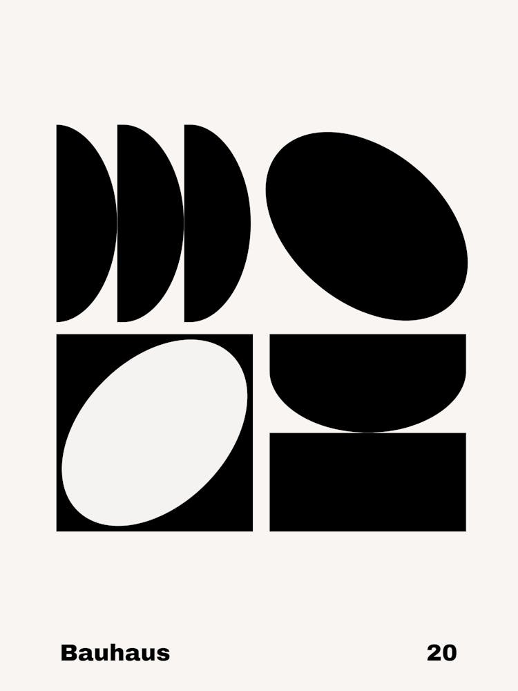 Geometric Bauhaus Poster B&W 20