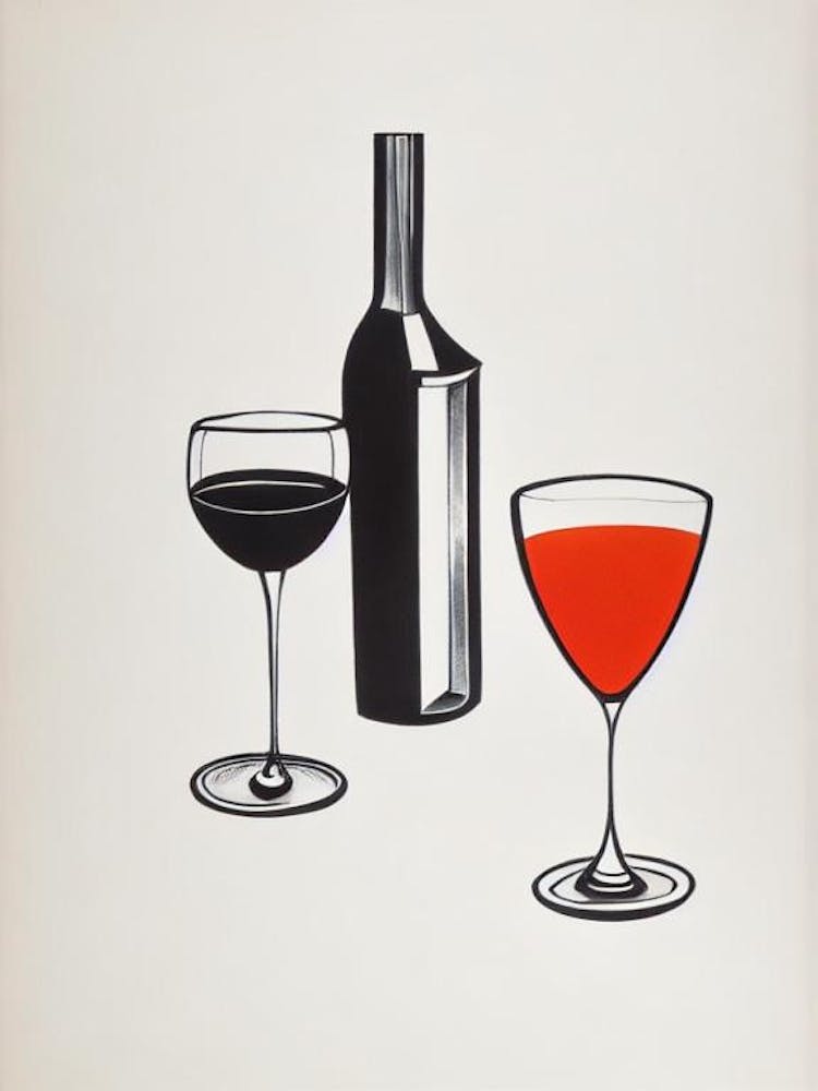 Garganega Picasso Line Drawing Cocktail Poster
