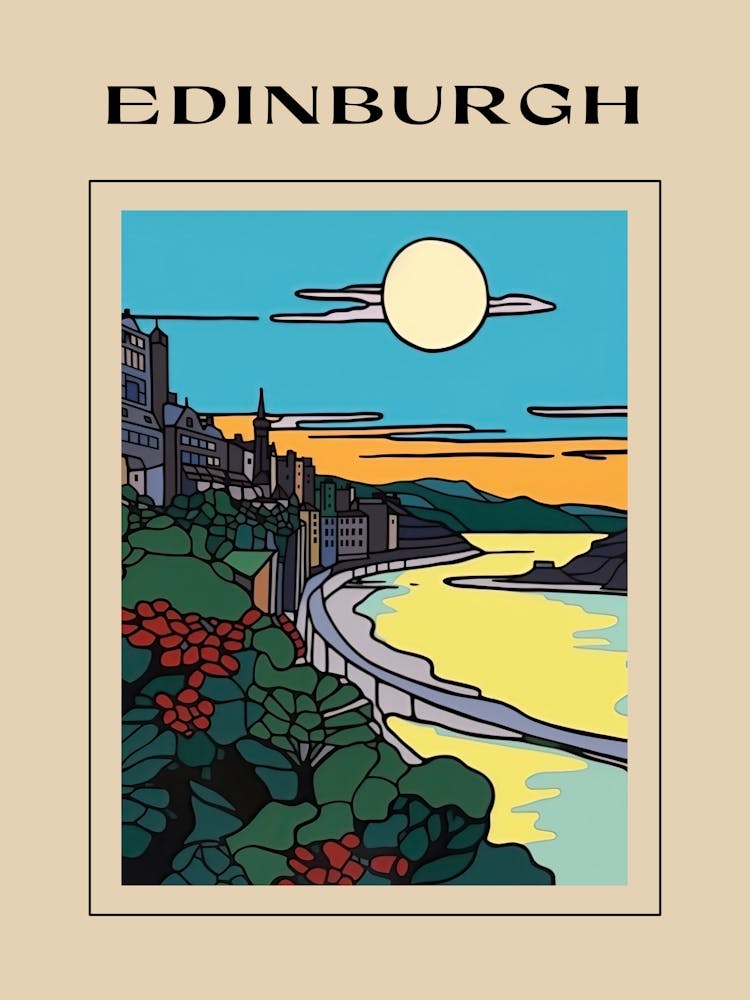 Minimal Design Style Of Edinburgh, Scotland 2 Poster