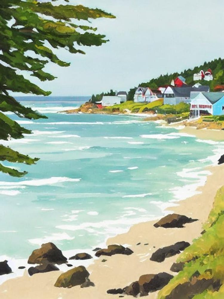 Jonesport Beach, Maine Contemporary Illustration 1 