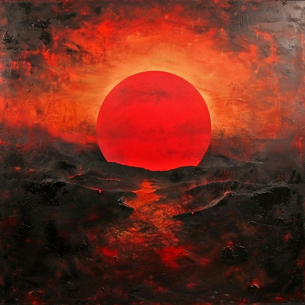 A Silence Covers The Red Setting Sun As Everything Else Around Crumbles