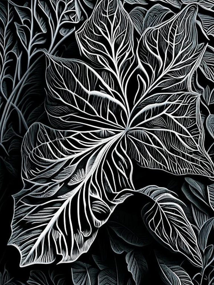 Mint Leaf Linocut 4