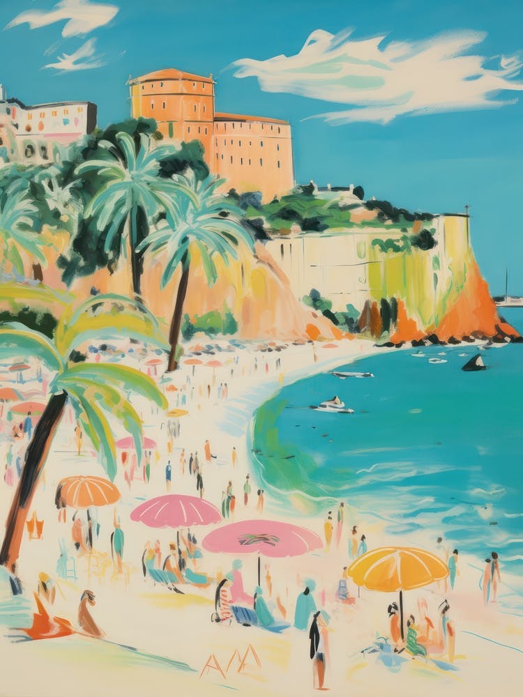 Tropea, Calabria   Italy Beach Club Lido Watercolour 3